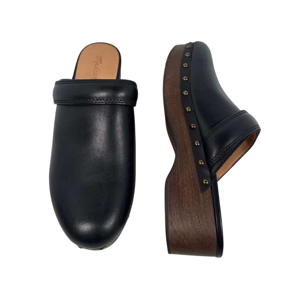 Madewell Cecily Leather Clog NG681 Studded Platform Mule Size 7.5